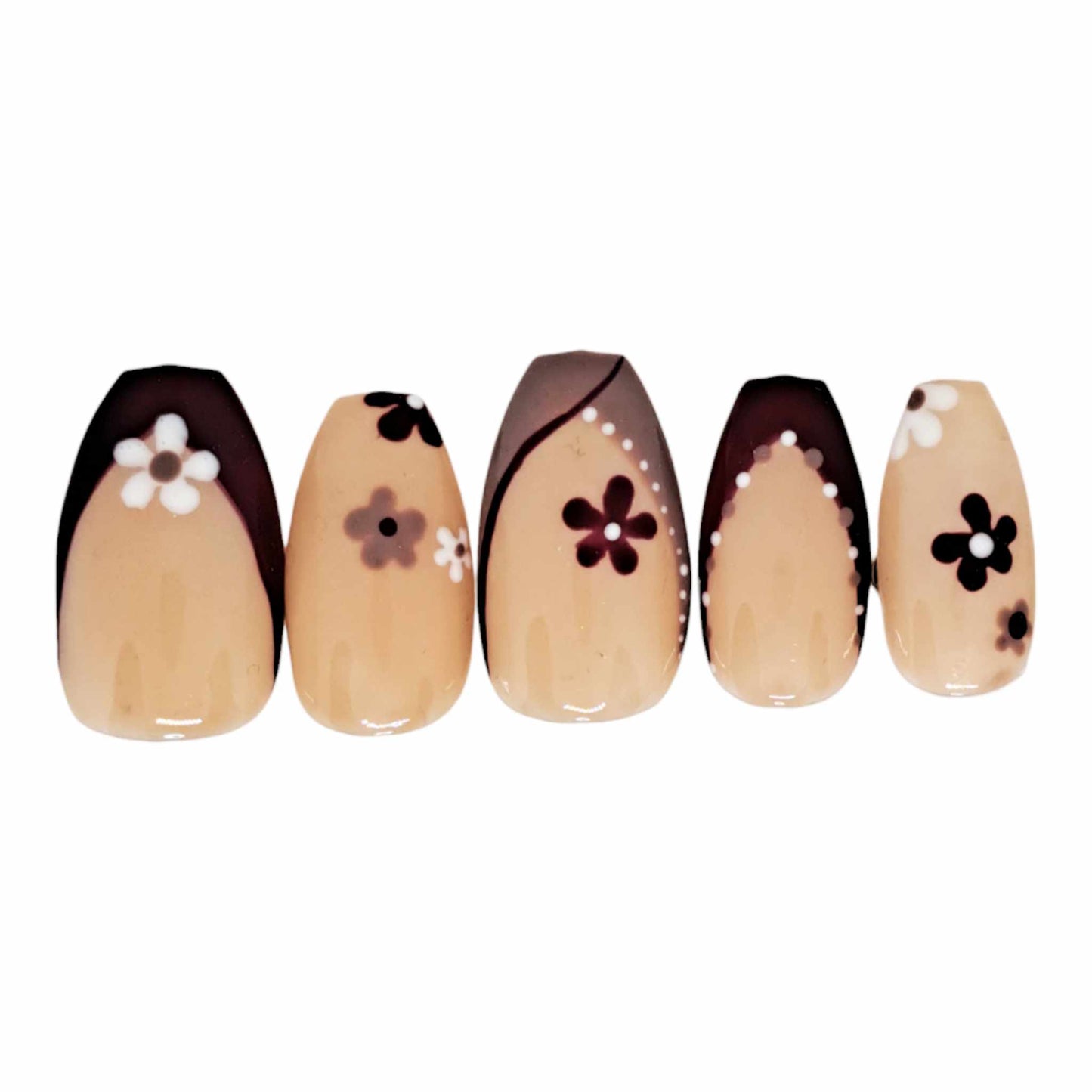 PRESS ON NAILS-Automne fleuri